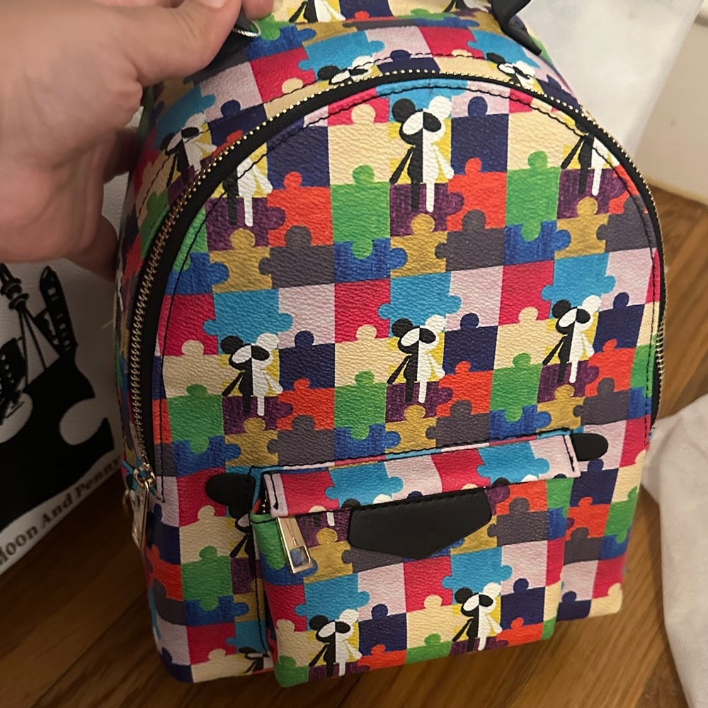 Colorful Puzzle Print Mini Backpack